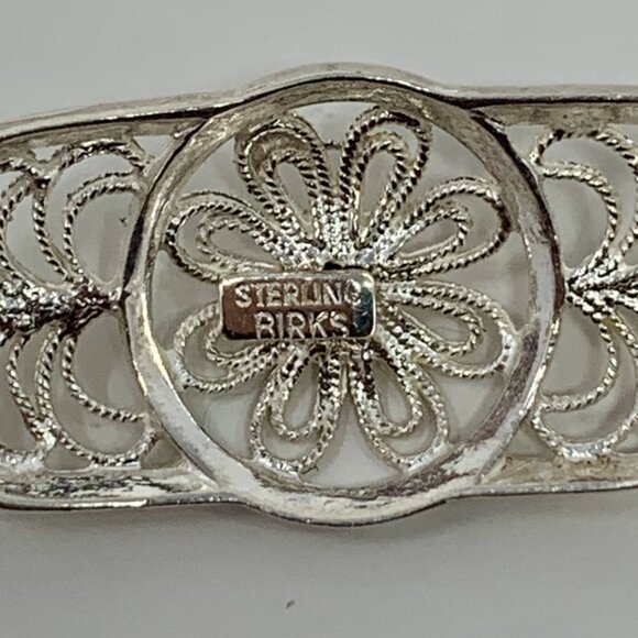 Birks Sterling Silver Floral Filigree Bracelet Size 6 - Picture 8 of 12